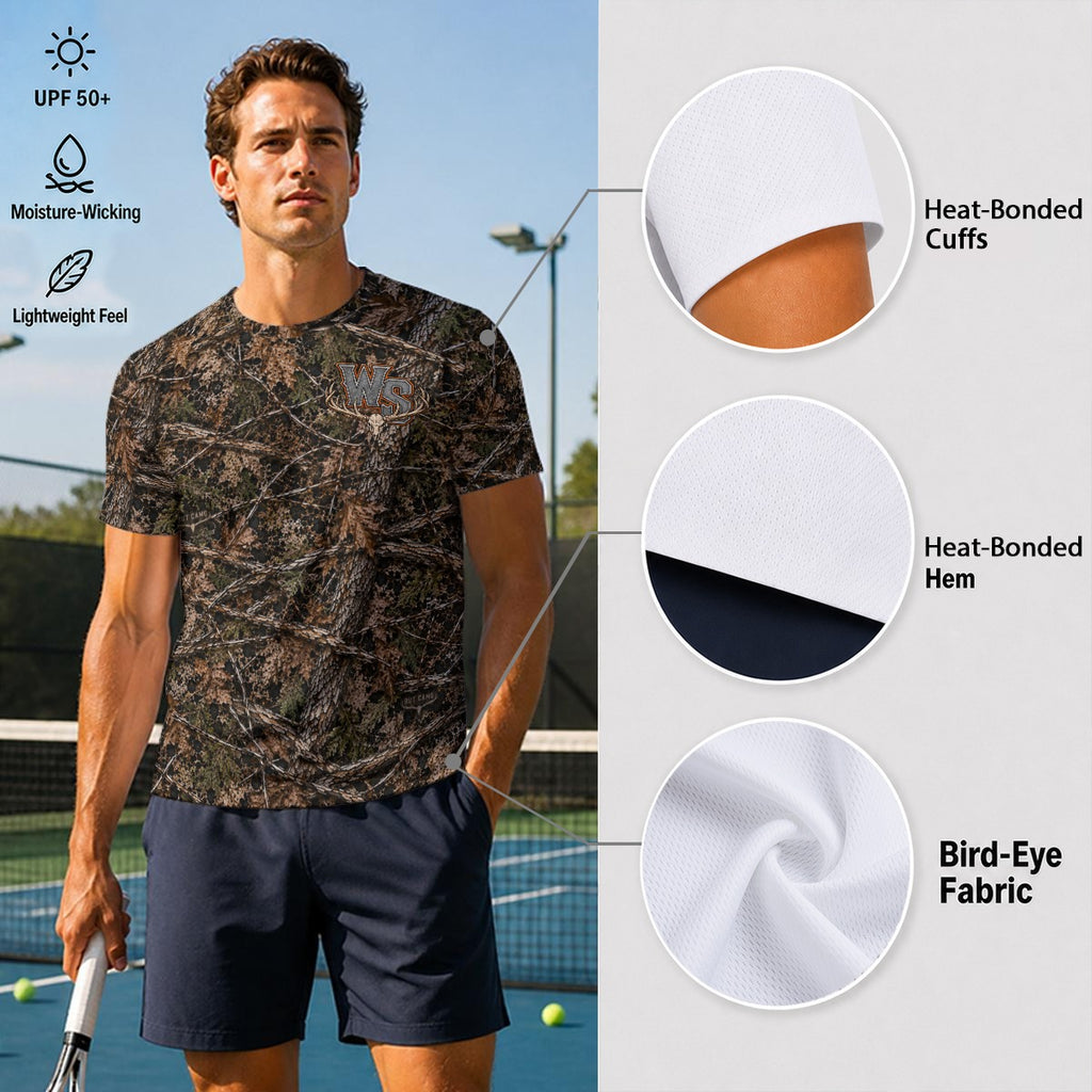 Men's All-Over Print Breathable Bonded-Seam T-Shirt
