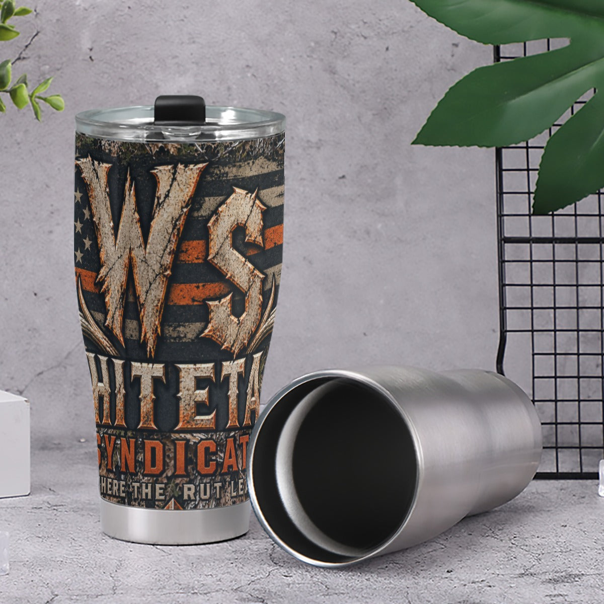 WS Deer & Flag 30 oz Stainless Travel Cup