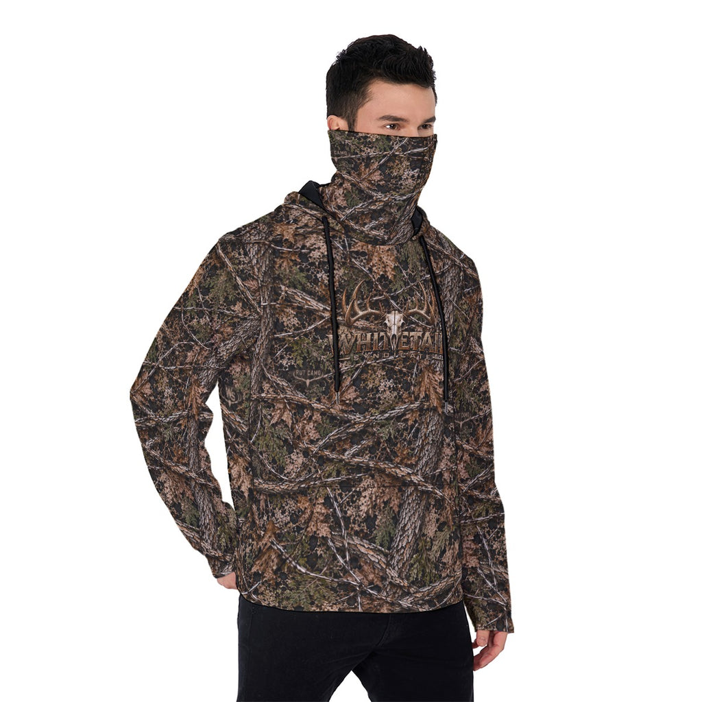 Men's All-Over Print Pullover Hoodie with Face Cover