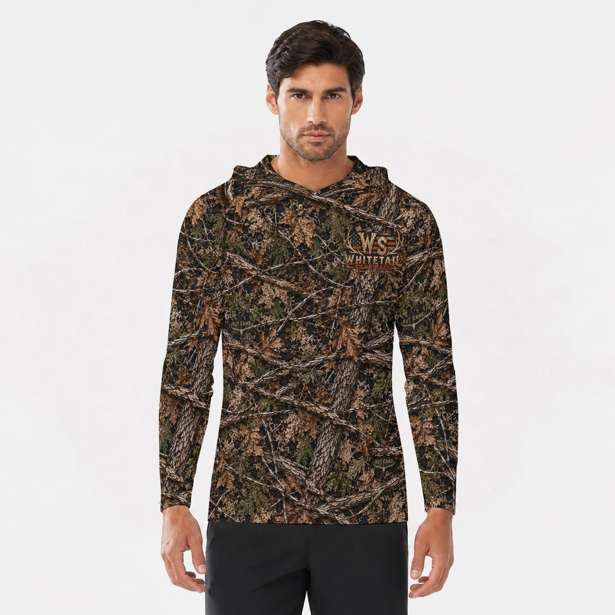WS Antler Logo Men's All-Over Print Sun-Protection Hooded Sport Top