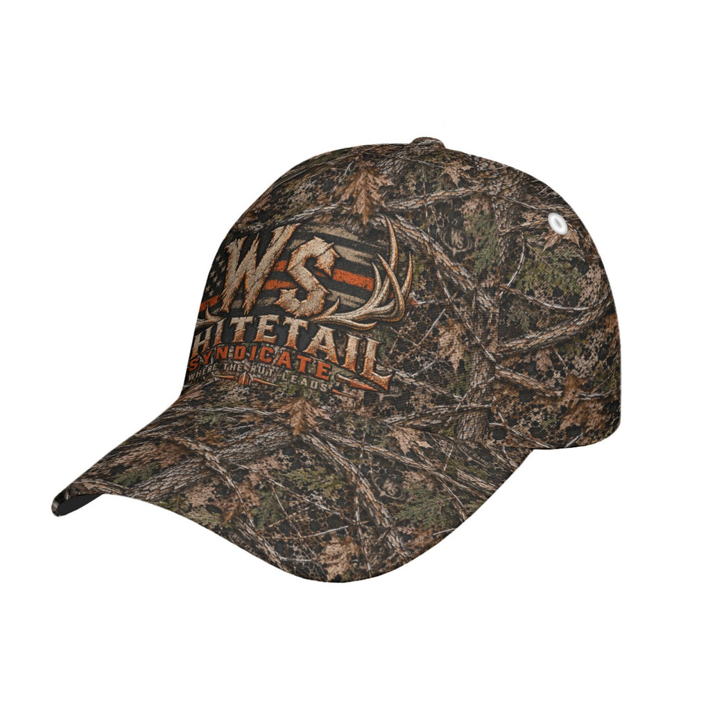 WS Antler Woodland Camo Curved-Brim Snapback Cap