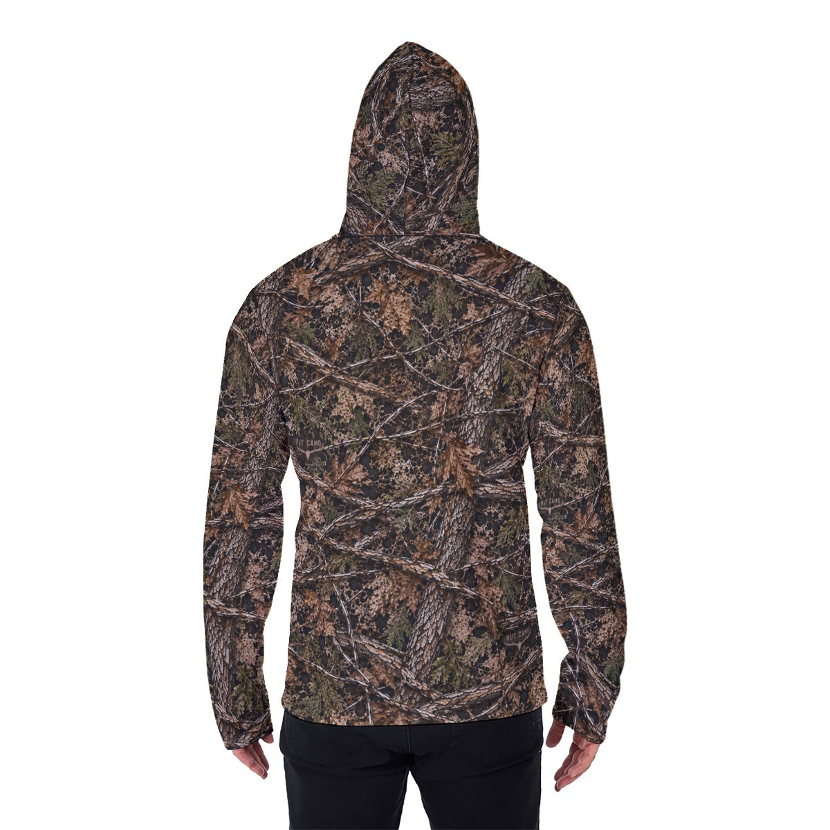 Men's All-Over Print Pullover Hoodie with Face Cover