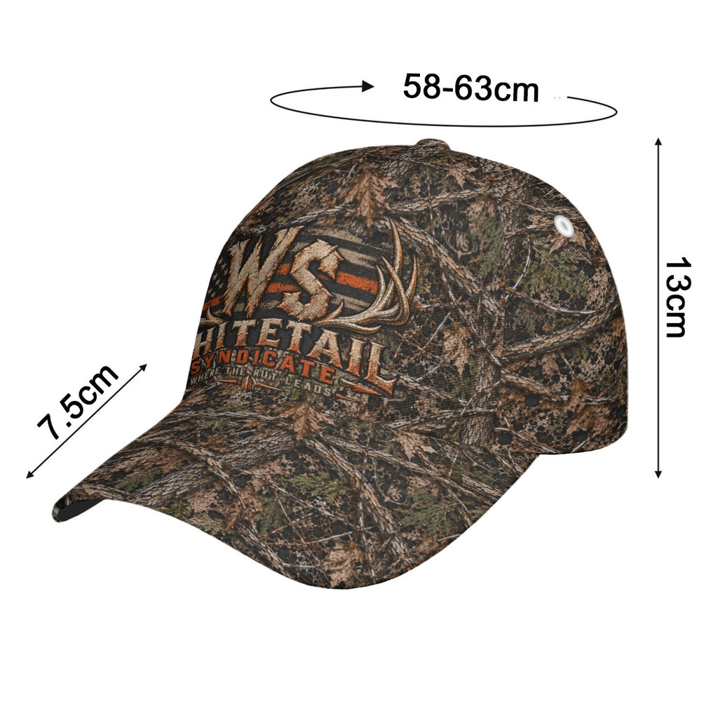 WS Antler Woodland Camo Curved-Brim Snapback Cap