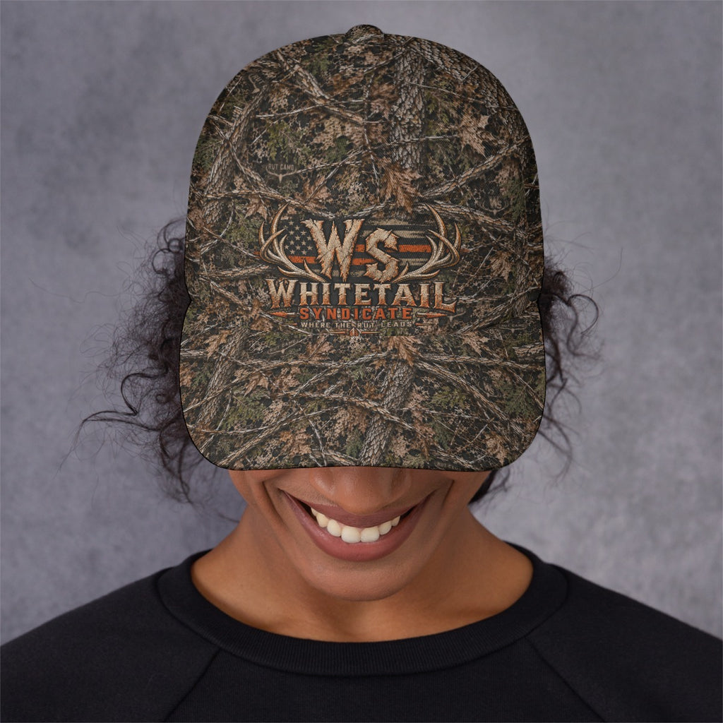 WS Antler Woodland Camo Curved-Brim Snapback Cap