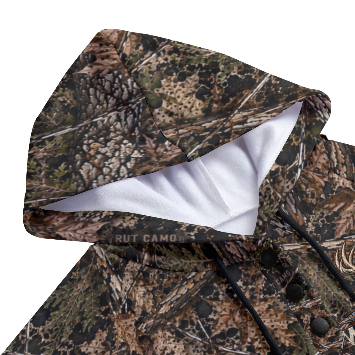 Women's All-Over Print Lapel Hoodie with Kangaroo Pocket