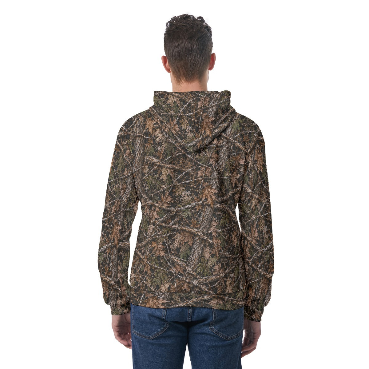WS Logo Antlers Men's All-Over Print Hoodie with Printed Inner & Outer Hood