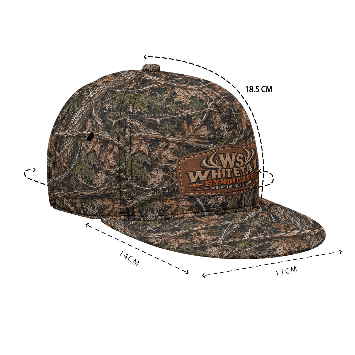 Woodland Camo All-Over Print Flat-Brim Baseball Cap