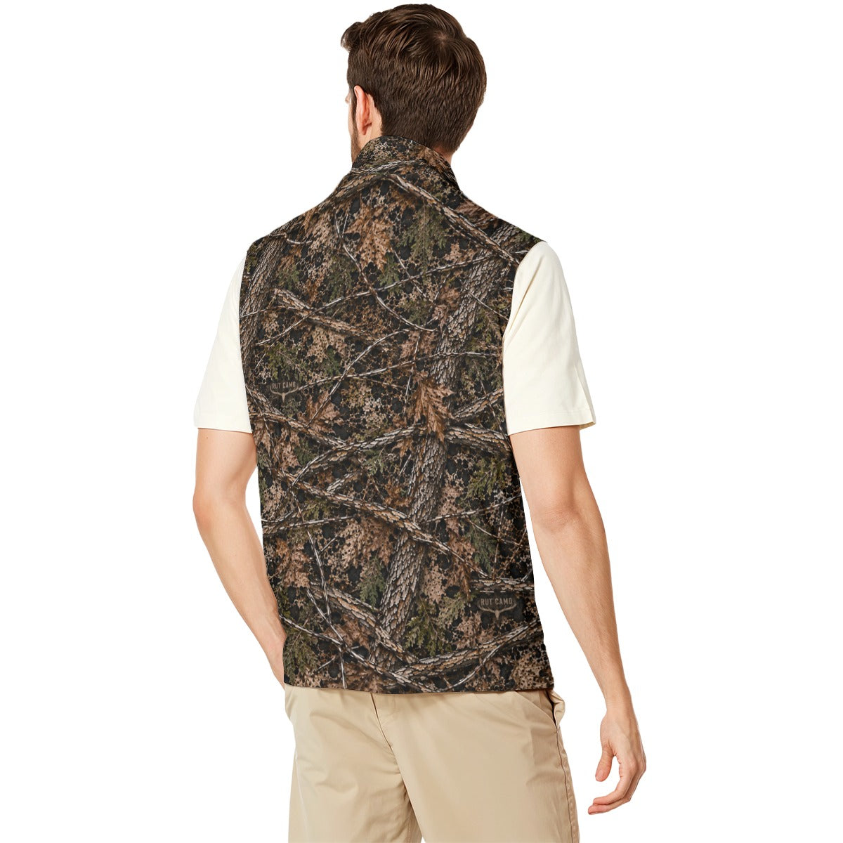 WS Short Logo Men's All-Over Print Stand-Collar Zip Vest