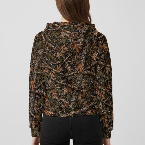 Camo Women's All-Over Print Waffle Raglan Hoodie