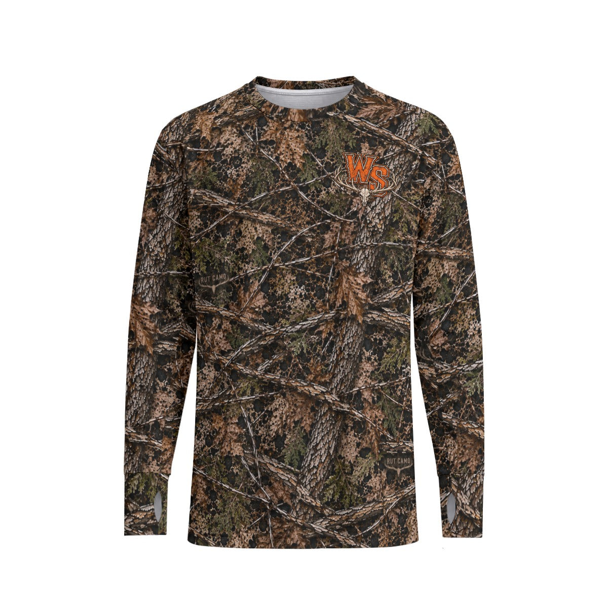 Men's All-Over Print Sun-Protection Long-Sleeve Tee with Thumbholes