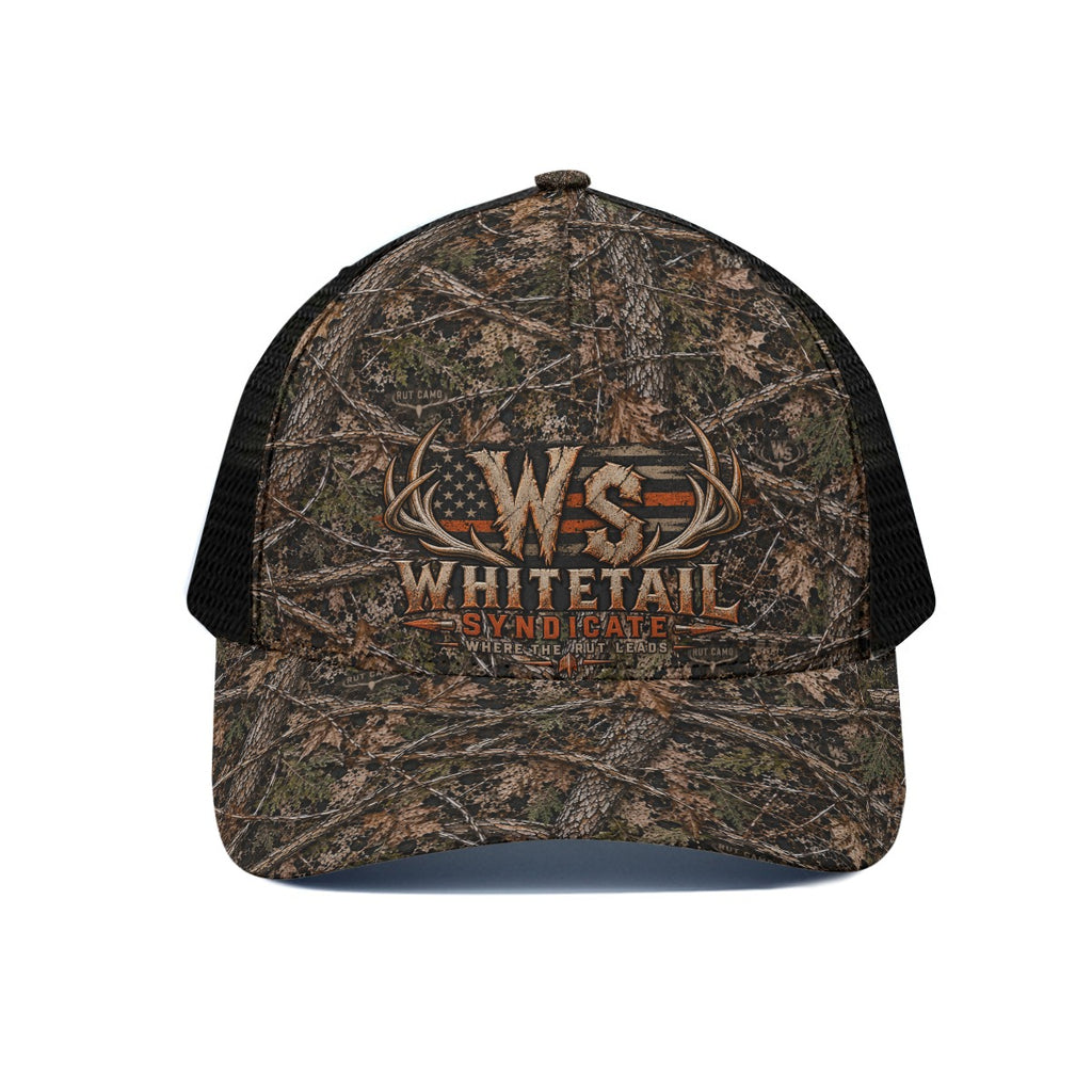 WS Whitetail Woodland Camo Mesh Trucker Cap