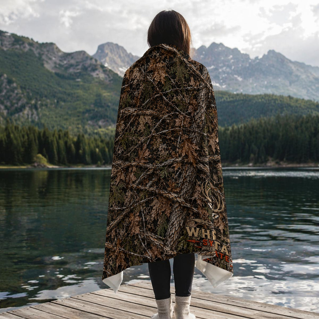 RUT CAMO WS Whitetail Flannel Throw Blanket