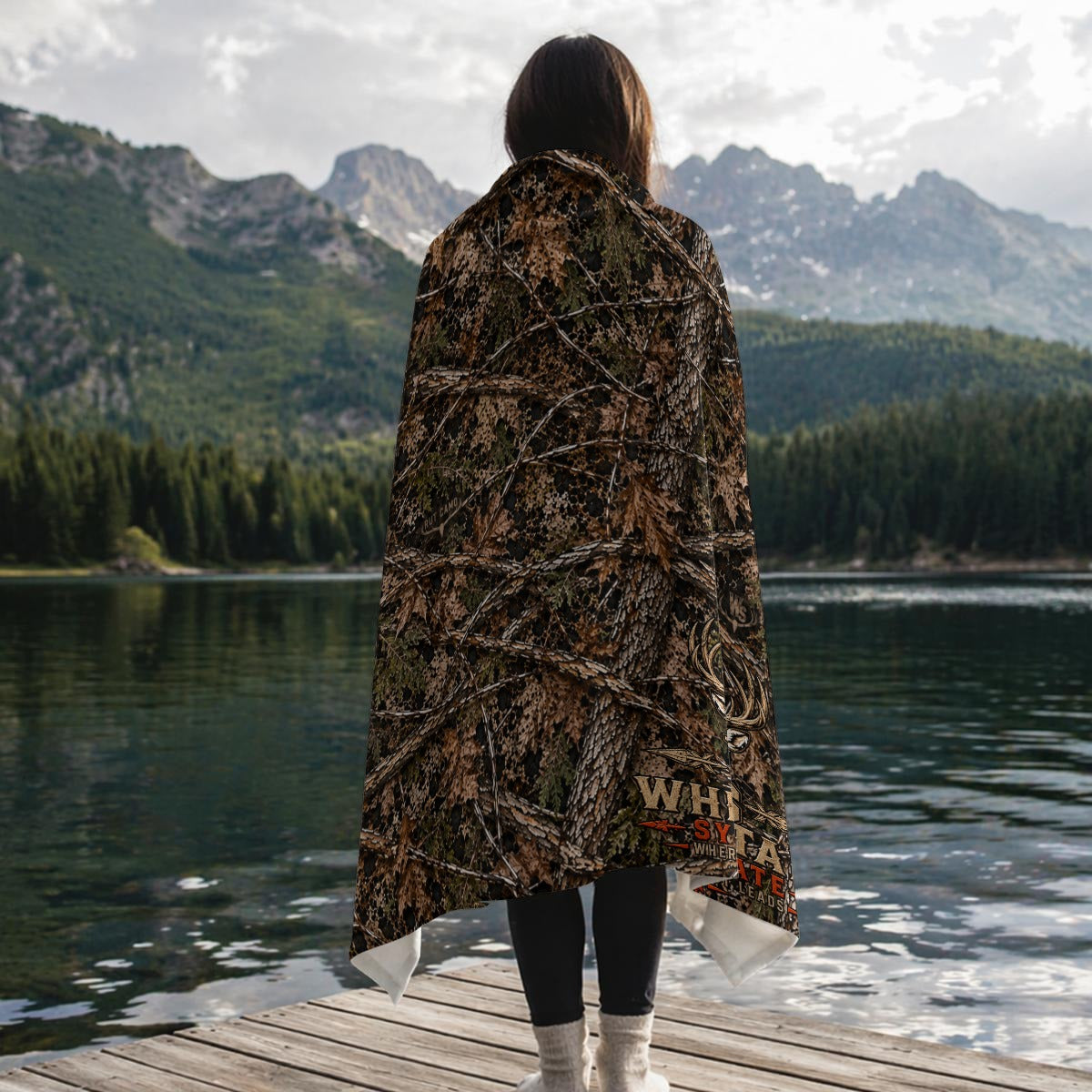 RUT CAMO WS Whitetail Flannel Throw Blanket