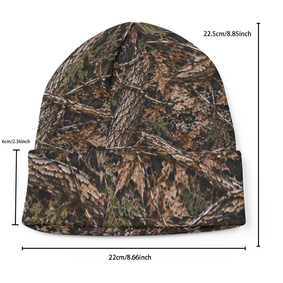 Woodland Camo Double-Sided Print Knit Beanie