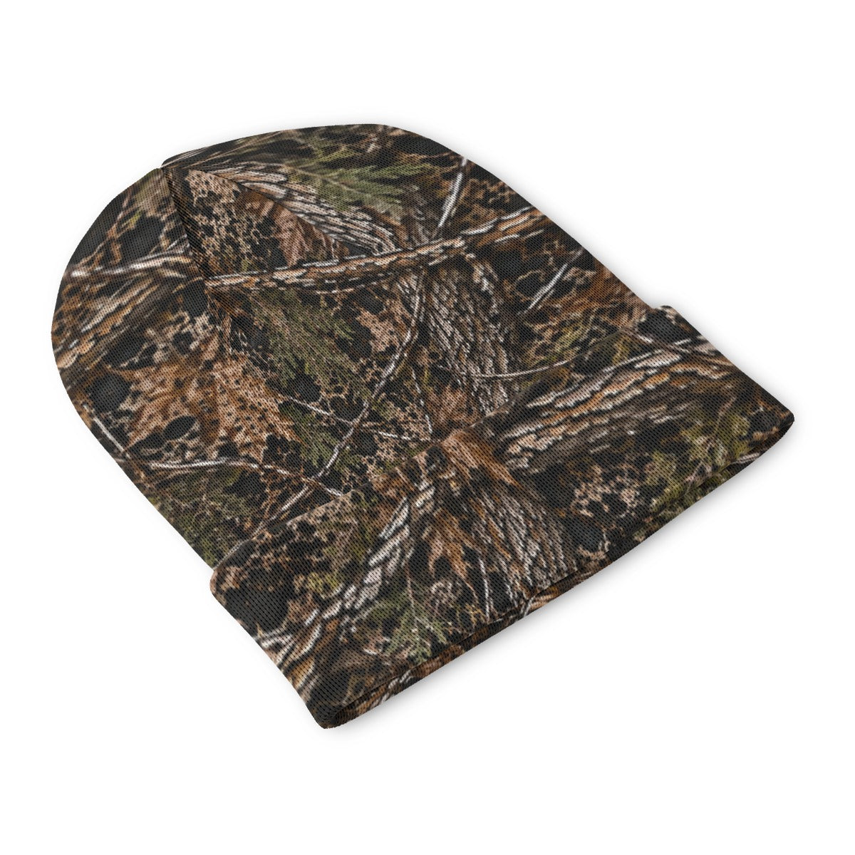 Woodland Camo Double-Sided Print Knit Beanie
