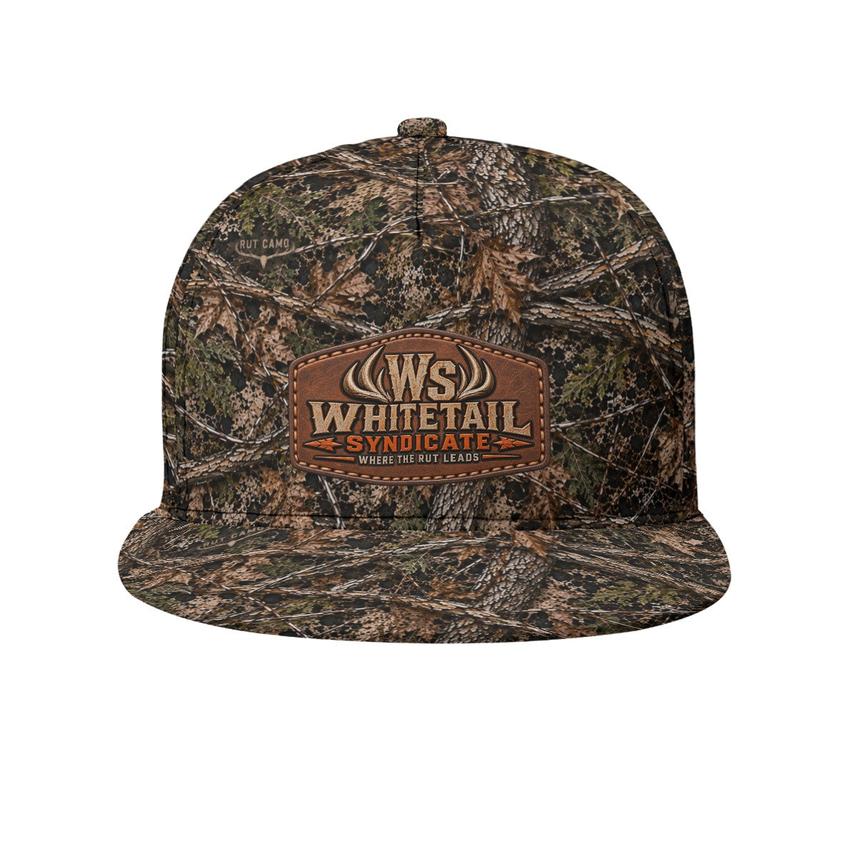 Woodland Camo All-Over Print Flat-Brim Baseball Cap