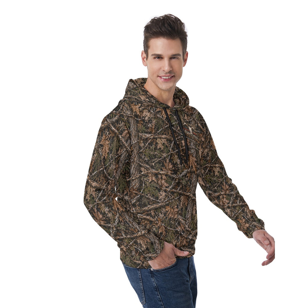Whitetail Skull Men's All-Over Print Hoodie with Printed Inner & Outer Hood
