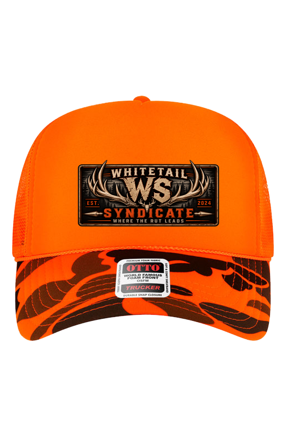 5 Panel Neon Orange Camo